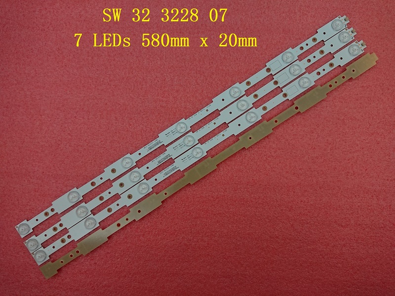 3 Pieces LED strip for samsung SW32 SW 32 3228 07 LBUA-SDL320X1-SO8B 7 LEDs 580mm x 20mm